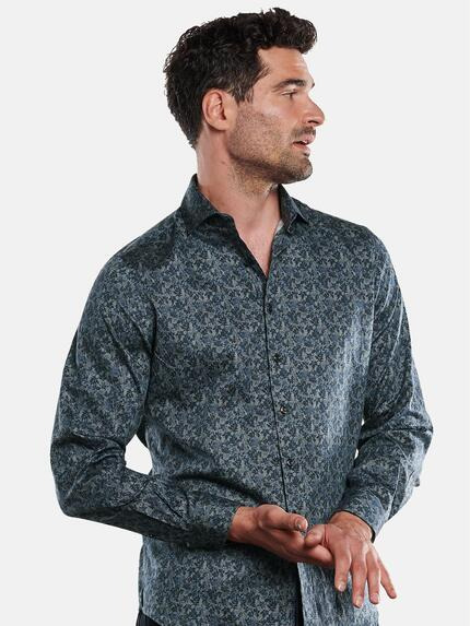 ENGBERS GERMANY Herren Langarm-Hemd gemustert Petrolblau 31886 ENGBERS GERMANY Herren Langarm-Hemd gemustert Petrolblau 31886