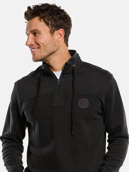 engbers Herren Sweatshirt mit Stehkragen Schwarz 33764 engbers Herren Sweatshirt mit Stehkragen Schwarz 33764