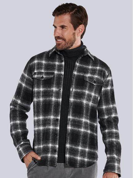 ENGBERS GERMANY Herren Overshirt aus softer Flanell-Warenqualität Schwarz 35459 ENGBERS GERMANY Herren Overshirt aus softer Flanell-Warenqualität Schwarz 35459