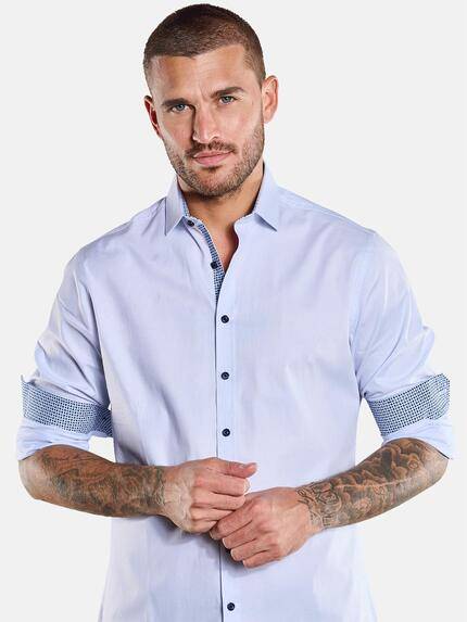 emilio adani Herren Langarm-Hemd "My Favorite" Hellblau 34063