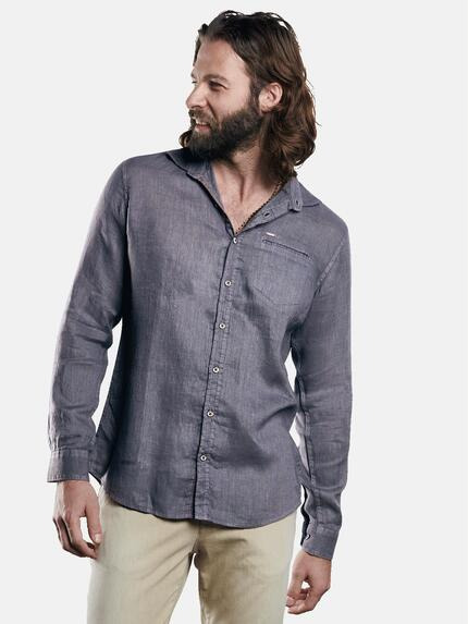 emilio adani sommerliches Leinenhemd Braunbeige