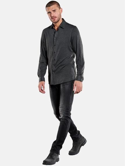 emilio adani Herren Langarm-Hemd strukturiert Grau 33841 emilio adani Herren Langarm-Hemd strukturiert Grau 33841