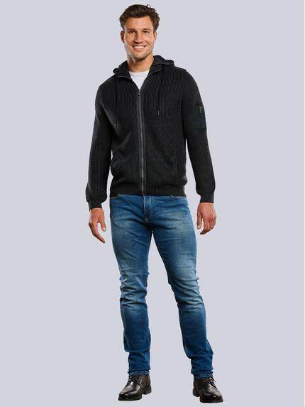 engbers Herren Cardigan mit Kapuze Saphirblau 33815