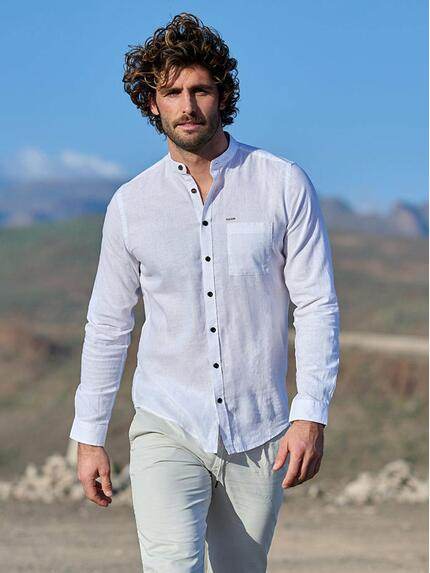 emilio adani Herren Hemd uni Weiß 38756