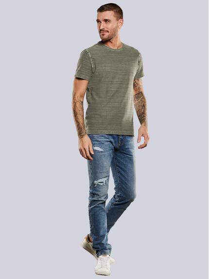 emilio adani Herren T-Shirt slim fit Grün 35099