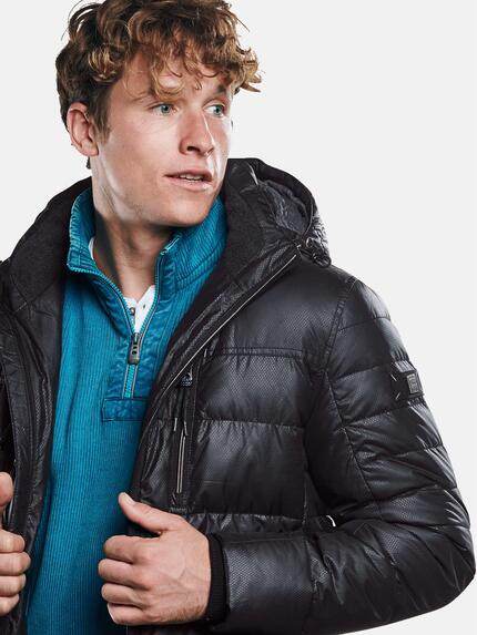 engbers Herren Jacke mit perforierter Oberflächenstruktur Schwarz 30763