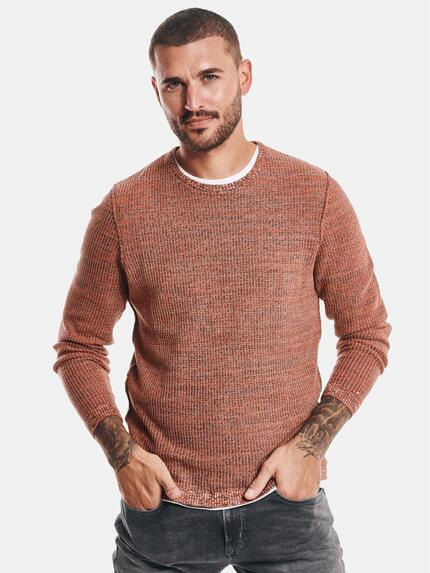 emilio adani Pullover meliert Dunkelorange