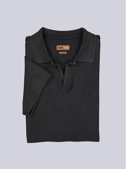 emilio adani Herren Modisches Poloshirt mit Struktur Anthrazit 40529