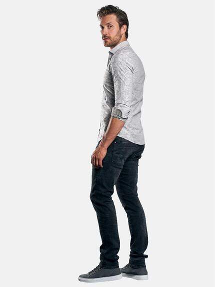 emilio adani Herren Langarmhemd mit floralem Muster Grau 30549 emilio adani Herren Langarmhemd mit floralem Muster Grau 30549