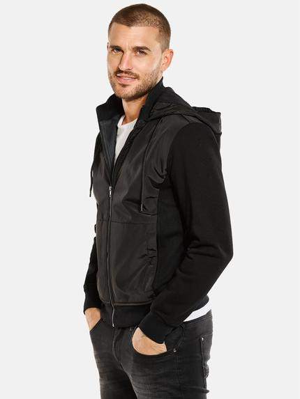 emilio adani Sweatjacke mit abnehmbarer Kapuze Schwarz