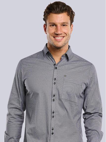 engbers Herren Langarm-Hemd gemustert Saphirblau 34029 engbers Herren Langarm-Hemd gemustert Saphirblau 34029