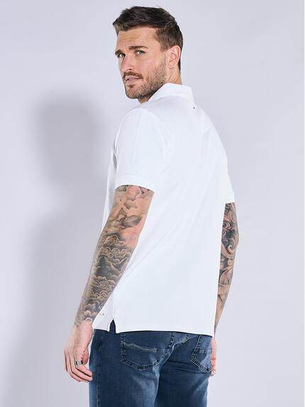 emilio adani Herren Polo-Shirt strukturiert Weiß 38932 emilio adani Herren Polo-Shirt strukturiert Weiß 38932