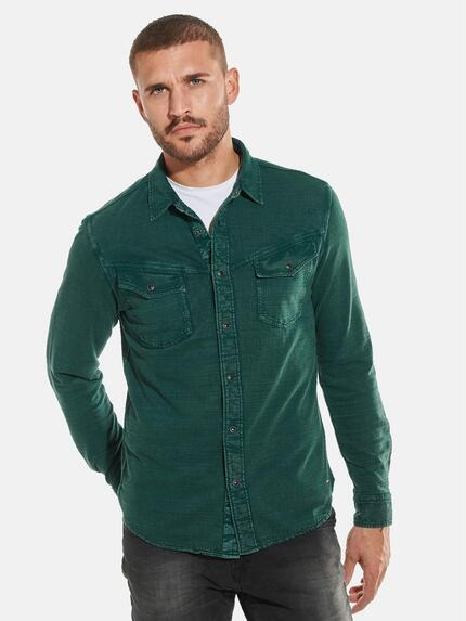 emilio adani Polo-Shirt langarm Petrolgruen