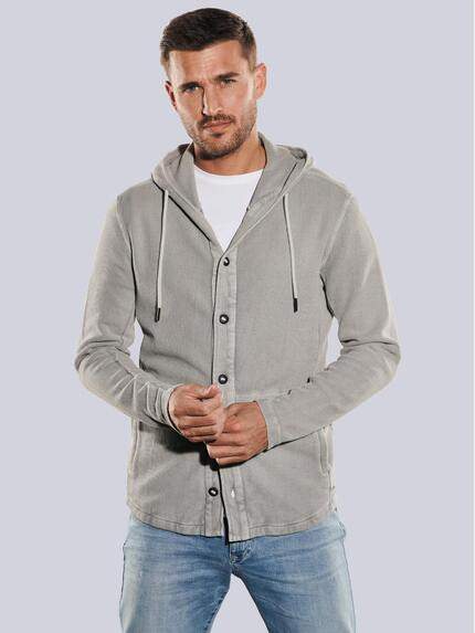 emilio adani Sweatjacke mit Kapuze Silbergrau