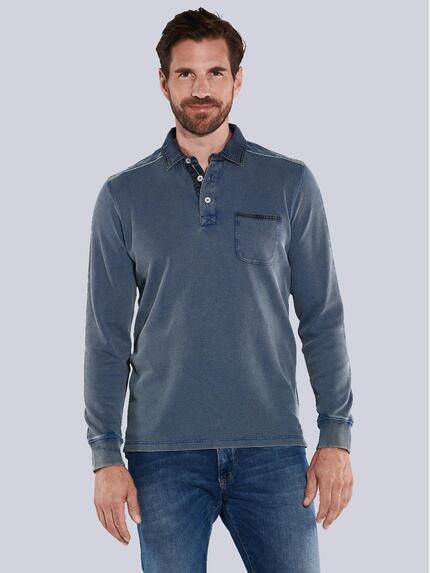 engbers Polo-Shirt uni Mittelblau