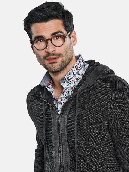 engbers Herren Cardigan mit Kapuze Anthrazit 31773