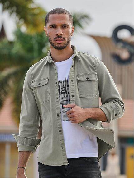 emilio adani Langarm-Hemd slim fit Beige