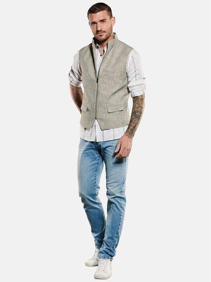 emilio adani Herren Sakko-Weste mit Zipper Beige 34609 emilio adani Herren Sakko-Weste mit Zipper Beige 34609