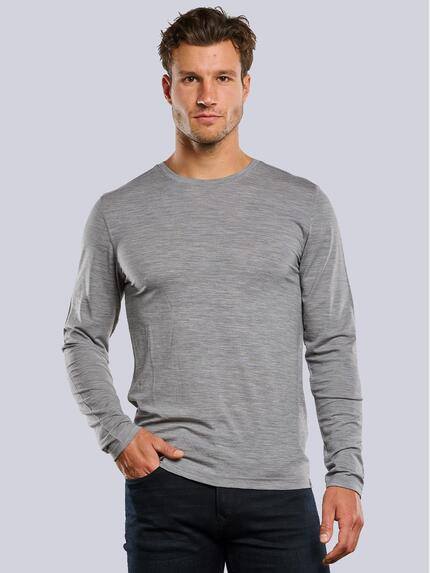 ENGBERS GERMANY Langarmshirt aus Merinowolle Silbergrau