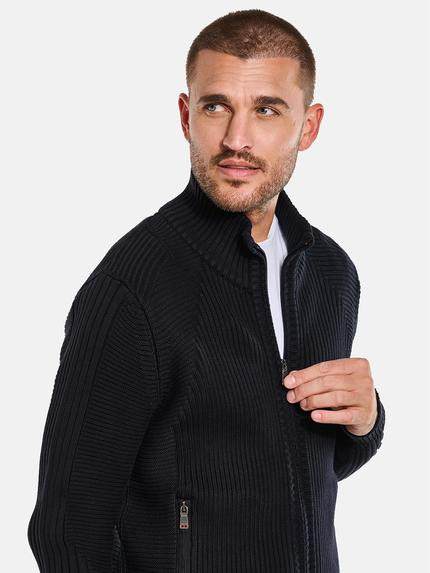emilio adani Herren Cardigan strukturiert Blau 33814