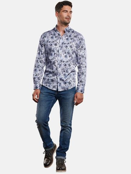 ENGBERS GERMANY Herren Florales Langarmhemd Saphirblau 30940 ENGBERS GERMANY Herren Florales Langarmhemd Saphirblau 30940