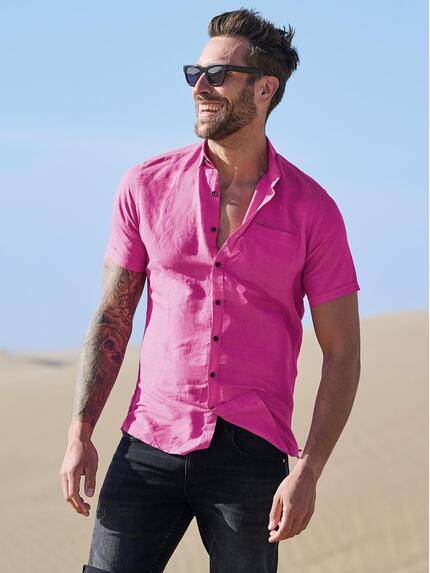 emilio adani Kurzarm-Hemd uni Magenta
