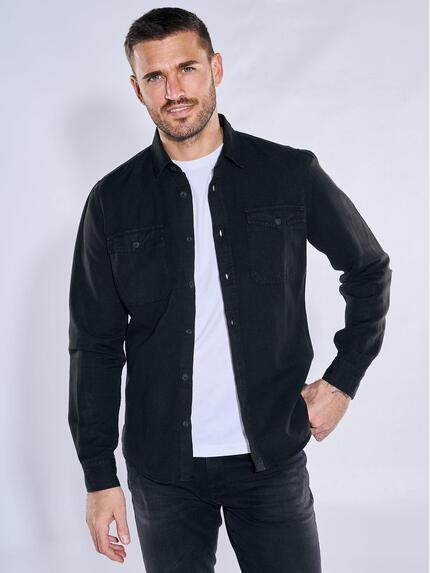 emilio adani Overshirt slim fit Schwarz