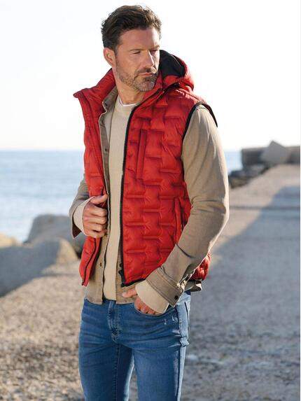 emilio adani Herren Steppweste mit Sorona-Füllung Rostorange 39090