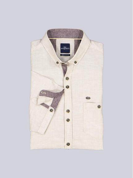 engbers Herren Kurzarm-Hemd mit Leinenanteil Beige 38380 engbers Herren Kurzarm-Hemd mit Leinenanteil Beige 38380