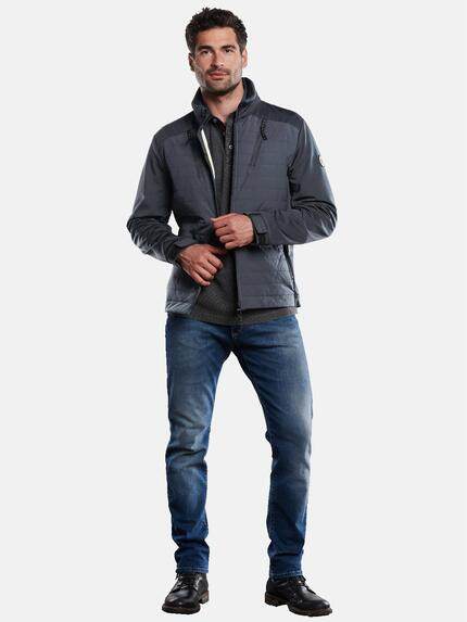 engbers Herren Jacke im Materialmix Blau 31752 engbers Herren Jacke im Materialmix Blau 31752