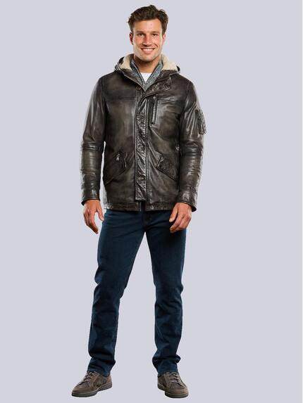 engbers Herren Lederjacke mit Kapuze Grün 33546 engbers Herren Lederjacke mit Kapuze Grün 33546