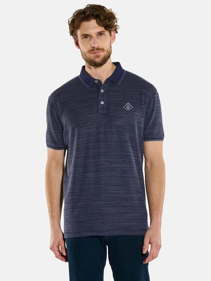 engbers Polo-Shirt gemustert Saphirblau