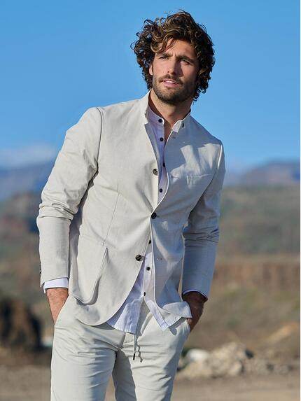 emilio adani Freizeit-Sakko slim fit Naturweiss