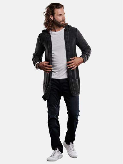 emilio adani Herren modischer Cardigan mit Kapuze Grau 28940 emilio adani Herren modischer Cardigan mit Kapuze Grau 28940