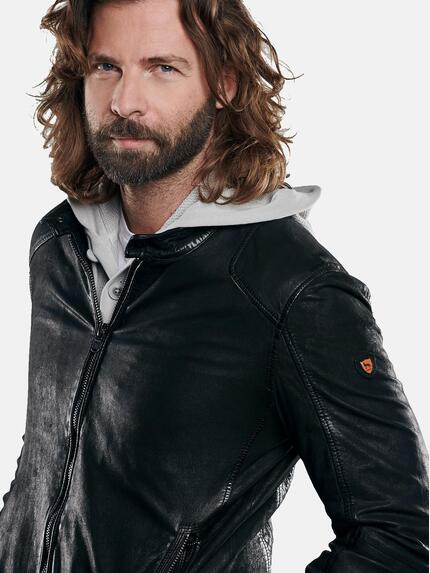 emilio adani Herren leichte Nubuk-Lederjacke Schwarz 29140 emilio adani Herren leichte Nubuk-Lederjacke Schwarz 29140