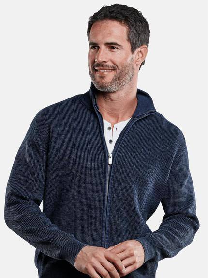 engbers Herren leicht moulinierte Strickjacke Blau 28921 engbers Herren leicht moulinierte Strickjacke Blau 28921