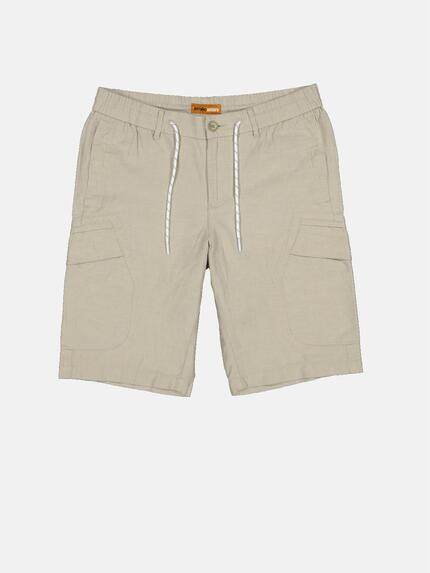 emilio adani Herren Bermuda-Cargo mit Leinen-Anteil Beige 33207 emilio adani Herren Bermuda-Cargo mit Leinen-Anteil Beige 33207