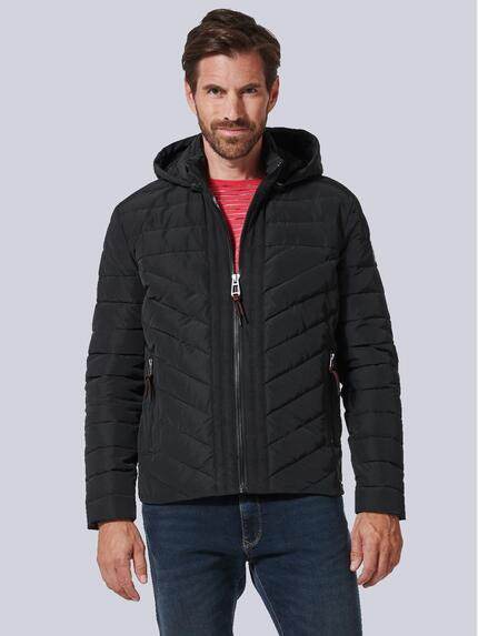 engbers Steppjacke mit abnehmbarer Kapuze Schwarz