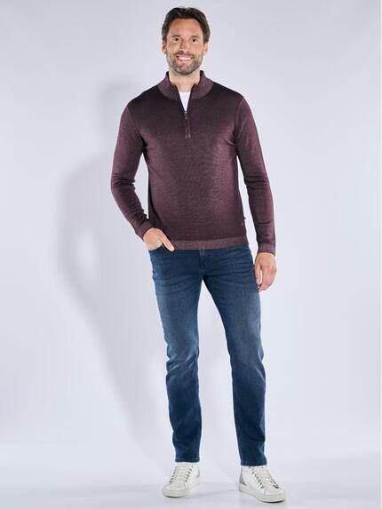 ENGBERS GERMANY Herren Pullover mit Merinowolle Bordeaux 39624
