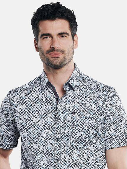 engbers Herren Kurzarm-Hemd gemustert Saphirblau 31720 engbers Herren Kurzarm-Hemd gemustert Saphirblau 31720