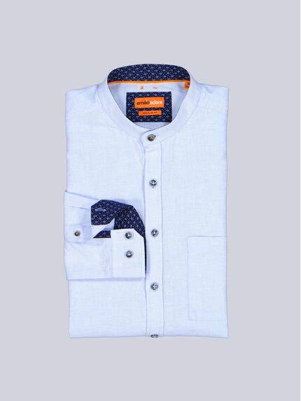 emilio adani Herren Langarm-Hemd mit Stehkragen Blau 38901 emilio adani Herren Langarm-Hemd mit Stehkragen Blau 38901