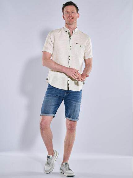 engbers Herren Kurzarm-Hemd mit Leinenanteil Beige 38380 engbers Herren Kurzarm-Hemd mit Leinenanteil Beige 38380