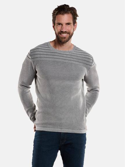 engbers Pullover strukturiert Silbergrau