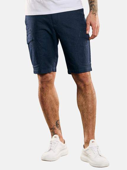 emilio adani Bermuda-Cargo mit Leinen-Anteil Marineblau