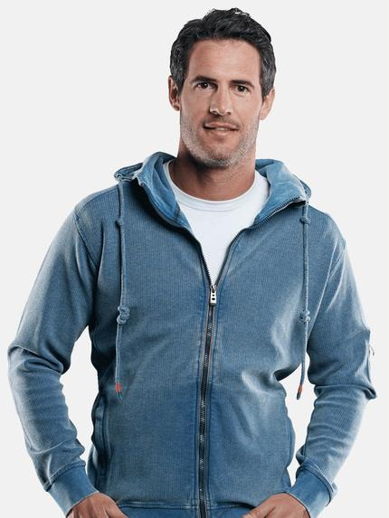 engbers Herren Sweatjacke mit Waffelstruktur Petrolblau 29208 engbers Herren Sweatjacke mit Waffelstruktur Petrolblau 29208