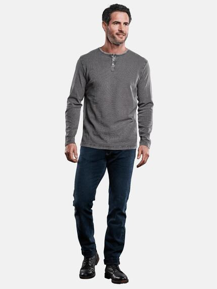 engbers Herren Henley Shirt Dunkelgrau 28910