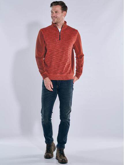 engbers Herren Sweatshirt mit Strukturwechsel Rostorange 39554
