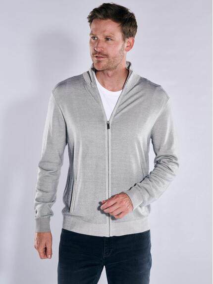 ENGBERS GERMANY Herren Cardigan aus edler Merinowolle Grau 37983