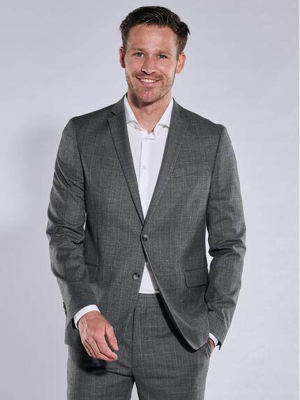 emilio adani Herren Anzug-Sakko kariert Grau 37644