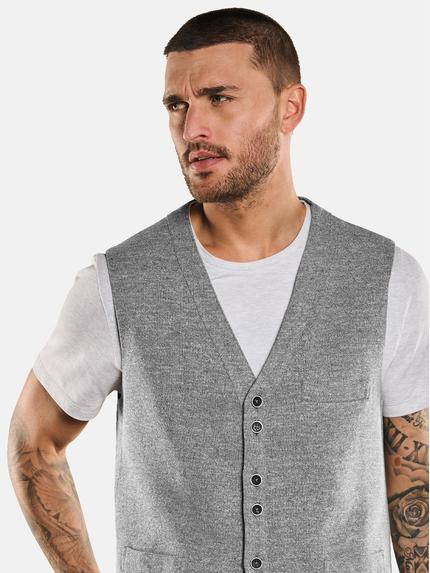 emilio adani Herren Sakko-Weste aus Leinen-Mix Grau 32827 emilio adani Herren Sakko-Weste aus Leinen-Mix Grau 32827
